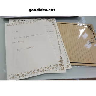 GIDA✏️ พร้อมส่ง กระดาษโน๊ต16แผ่นจดหมายวินเทจ บัตรอวยพรเขียนบันทึก