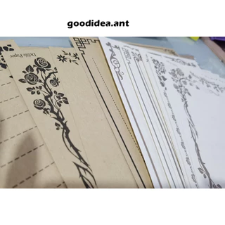 GIDA✏️ พร้อมส่ง กระดาษโน๊ต16แผ่นจดหมายวินเทจ บัตรอวยพรเขียนบันทึก