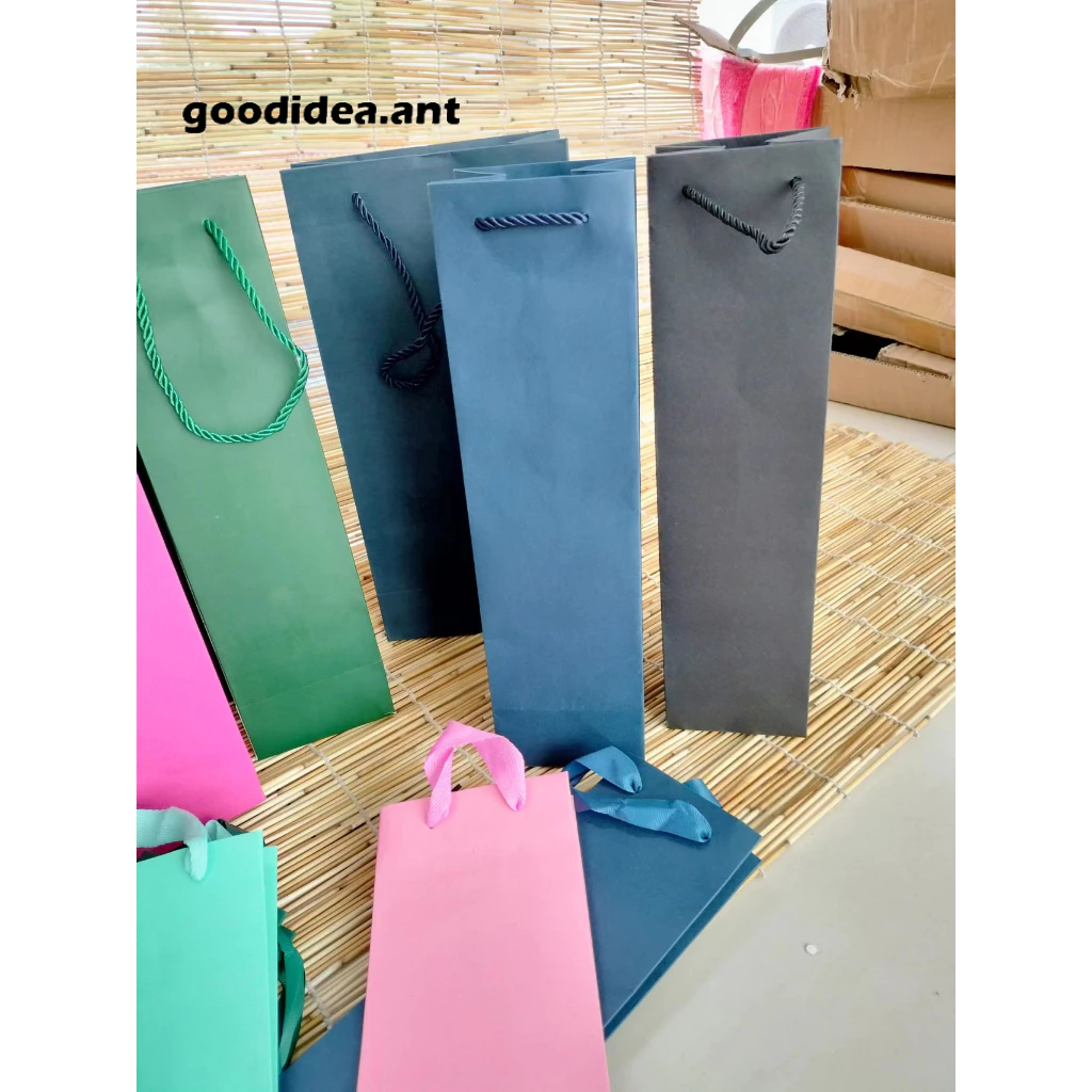 GIDA✏️ พร้อมส่ง ถุงไวน์ กระดาษใส่ขวด ถุงกระดาษคราฟท์ทรงยาวใส่ของ