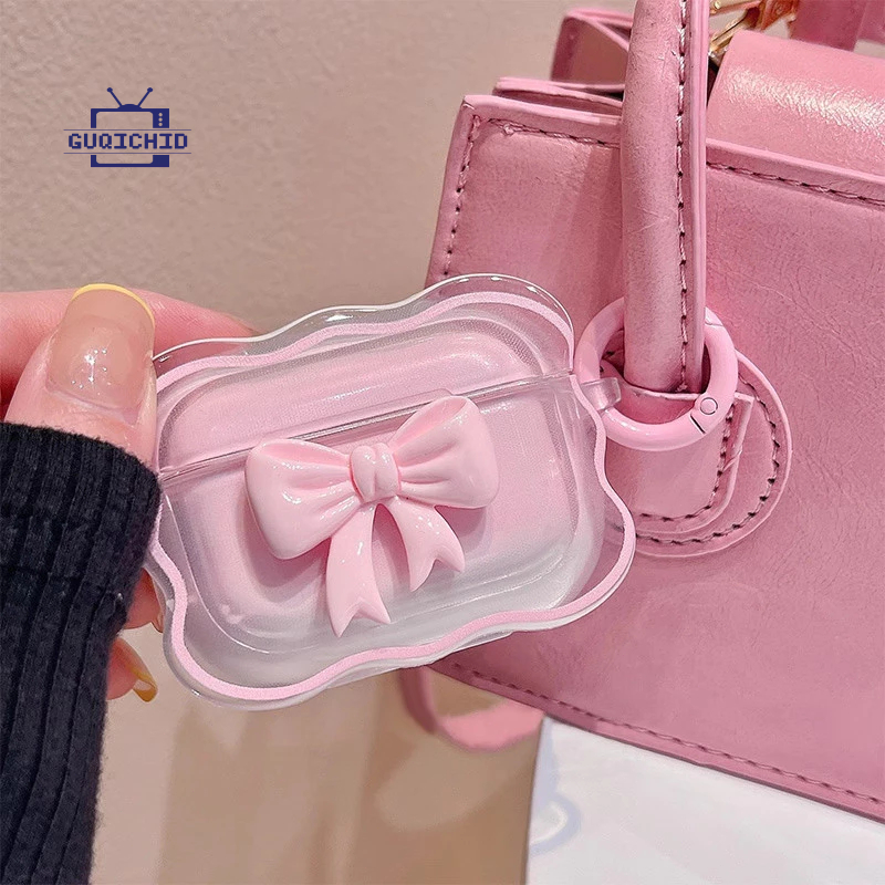 เคสป้องกัน AirPods Pro2 ลาย 3D Macaron Bow สำหรับหูฟังบลูทูธ Apple 1/2 รุ่นที่ 3 Anti-Lostเคสป้องกันหูฟัง