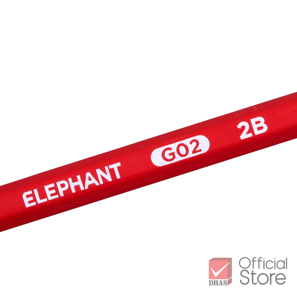 Elephant ดินสอ ดินสอดำ 2B No.G-02 จำนวน 4 แท่ง และ 12 แท่ง