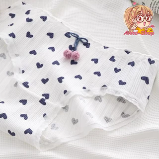 Anna shop มาใหม่ กางเกงใน สไตล์เกาหลี เอวกลาง แฟชั่นน่ารัก โทนขาวน้ำเงิน ผ้านิ่ม พร้อมส่ง CS047