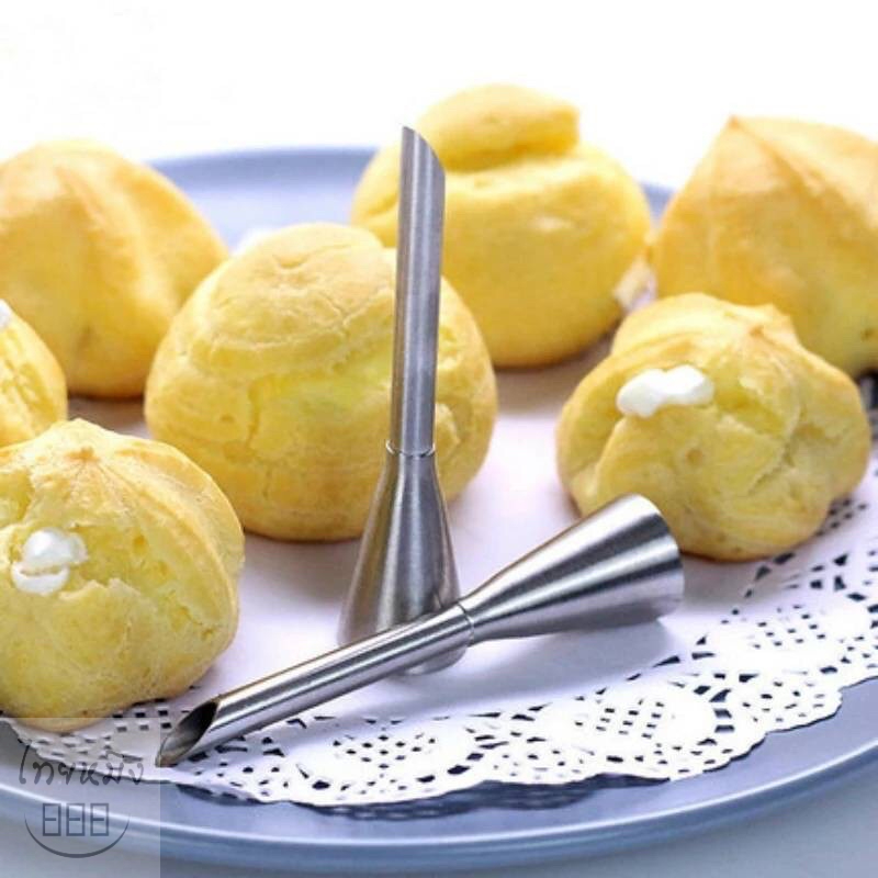 หัวบีบไส้เอแคลร์ หัวบีบไส้ขนม บีบครีม แบบหนาพิเศษ สแตเลส ขนาดเล็ก - รูปที่ 2