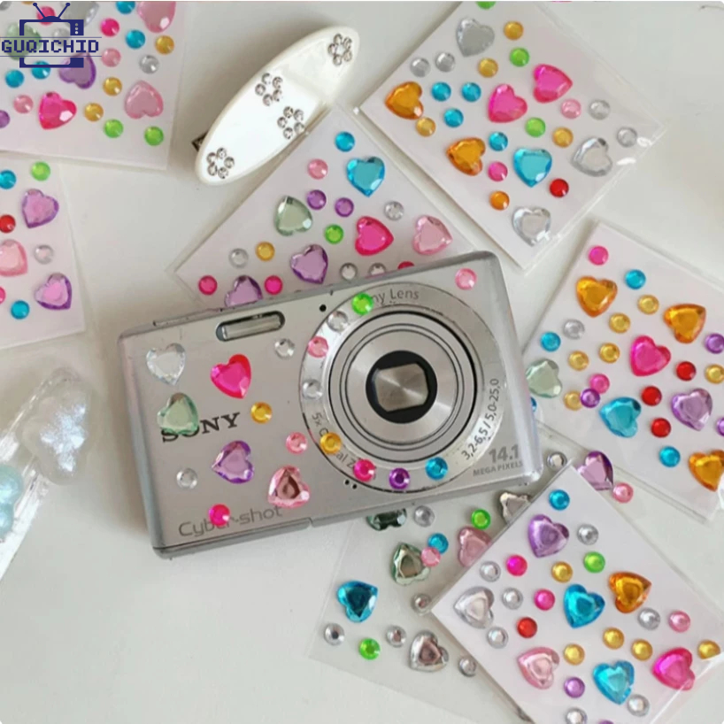 สติ๊กเกอร์คริสตัส สติ๊กเกอร์เพชร สติกเกอร์หัวใจ ตกแต่งDIY สติ๊กเกอร์รางวัลเด็ก เคสโทรศัพท์ เครื่องประดับ สติ๊กเกอร์