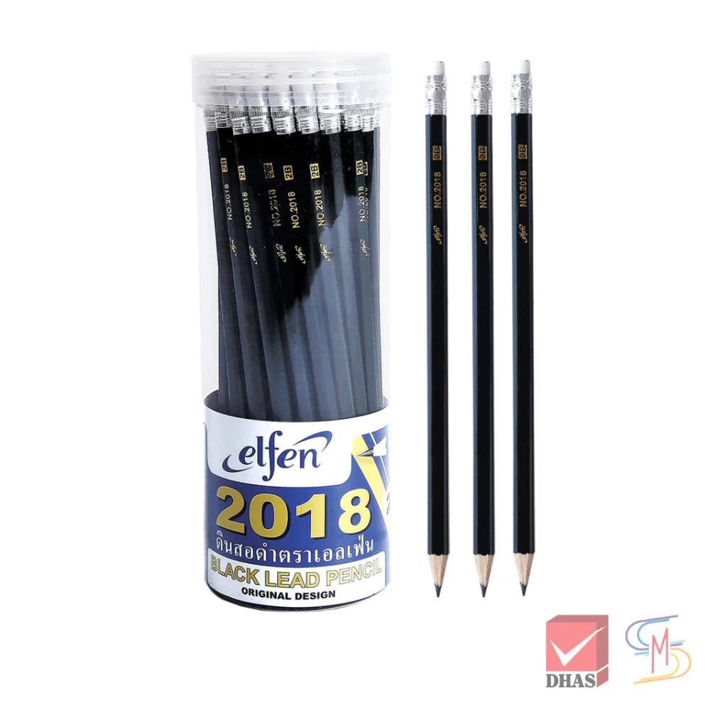 Elfen เอลเฟ่น ดินสอ ดินสอดำ ดินสอ 2b No.2018 จำนวน 50 แท่ง/กระบอก