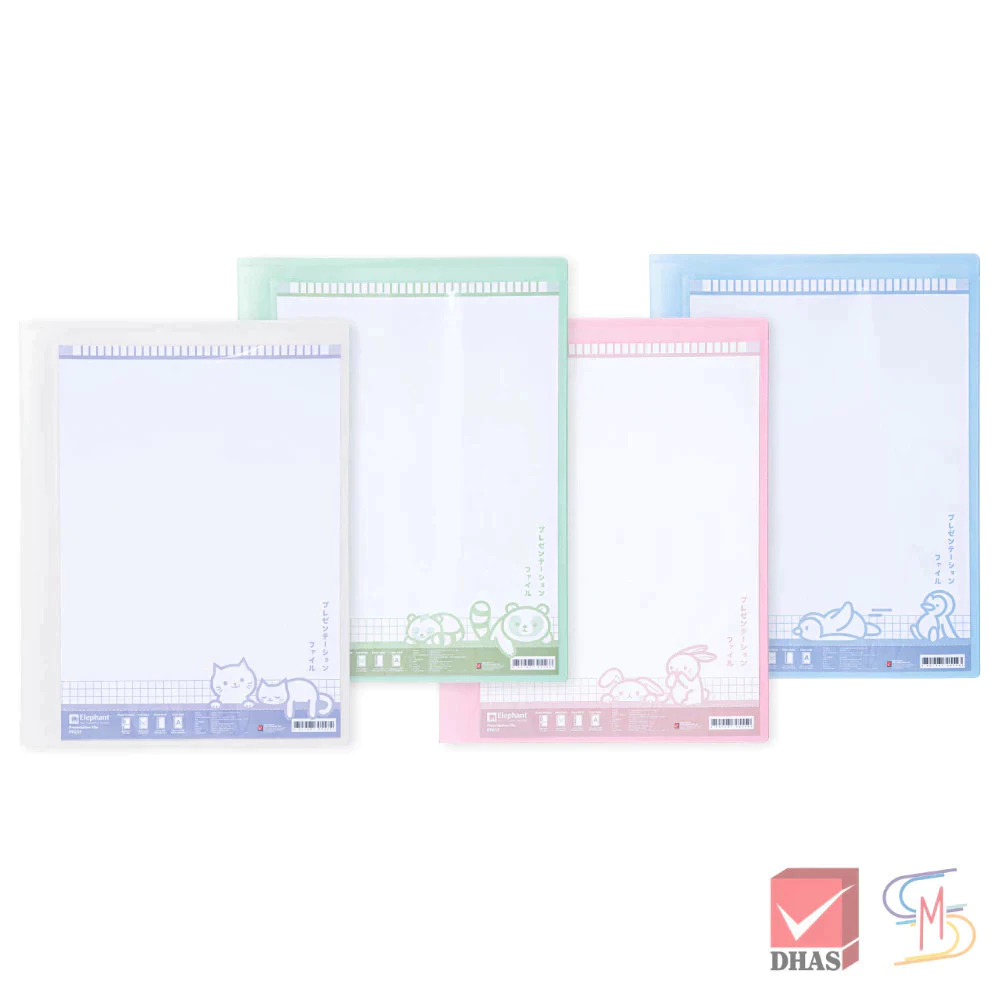 Elephant ตราช้าง แฟ้ม แฟ้มโชว์เอกสาร PF01F A4 สีพาสเทล (1 แฟ้ม)