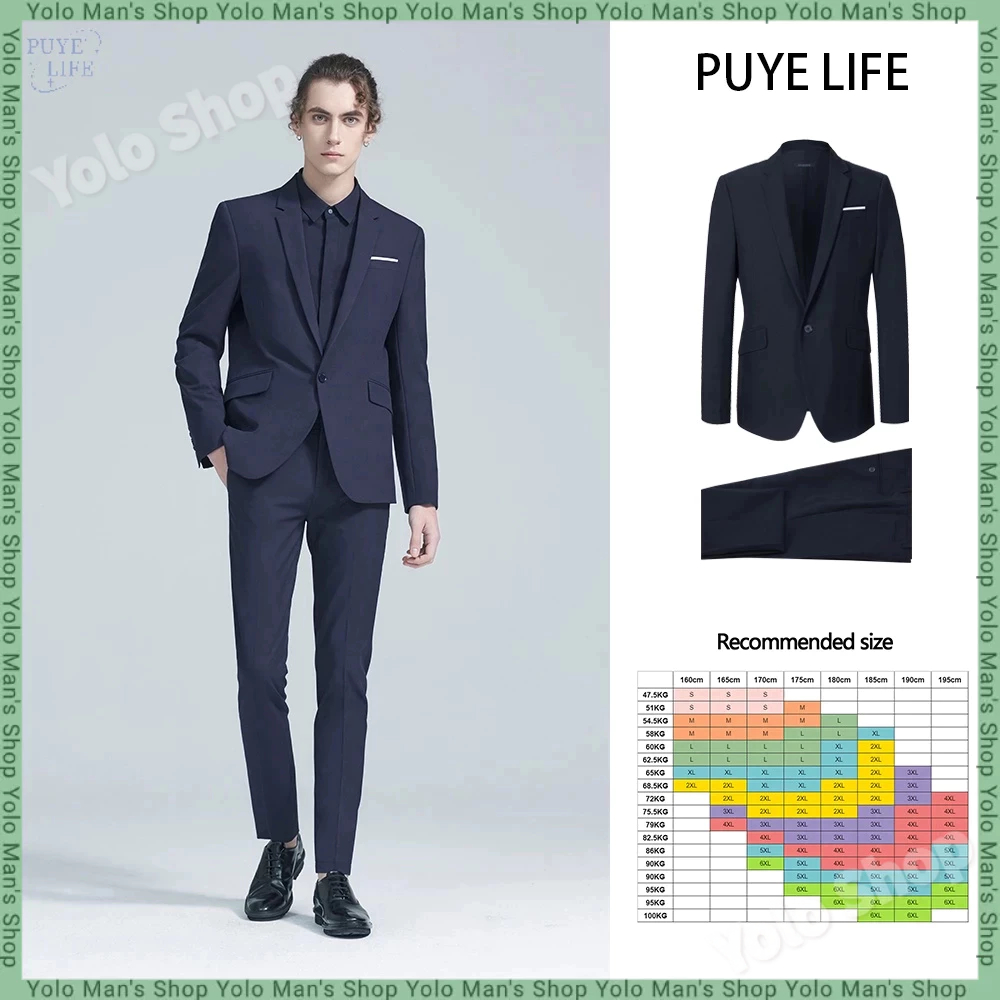 【3 ชิ้น】 ชุดสูทผู้ชายเซ็ท  สูท + เสื้อกั๊ก + กางเกงขายาว สูทผู้ชาย