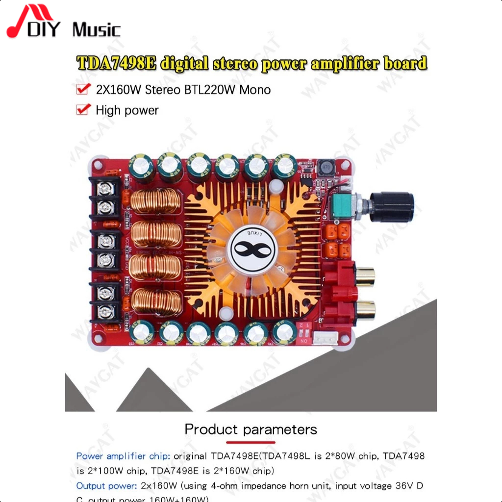 TDA7498E 2X160W BTL220W Mono ดิจิตอลสเตอริโอเครื่องขยายเสียง AMP แบบ Dual Channel โมดูลเสียง