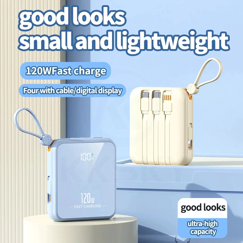 KKSKY powerbank fast charge 22.5W 20000mAh พาวเวอร์แบงค์ มีสายชาร์จในตัว แบตสำรองพกพา ประกัน1ปี