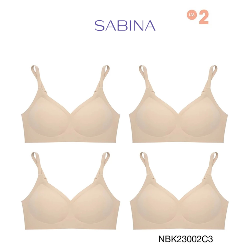 [Online Exclusive]Sabina Soft Collection (Set 4 ชิ้น) Level 2 เสื้อชั้นใน ไร้โครง รหัส NBK23002C3 - 