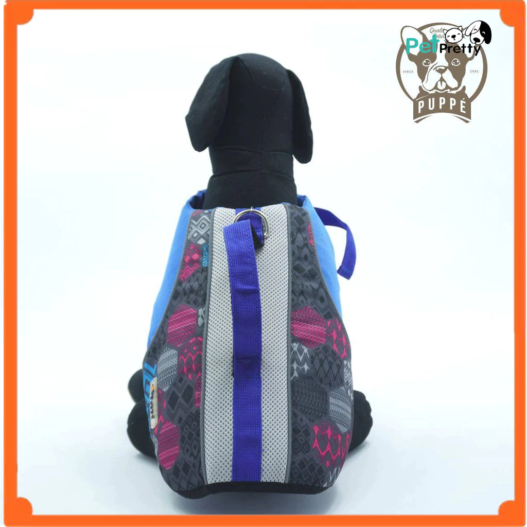 PUPPE เสื้อชูชีพสุนัข ไซส์M รอบอก 60-72เซน น้ำเงินกราฟฟิก ( เสื้อชูชีพสัตว์เลี้ยง เสื้อชูชีพแมว)