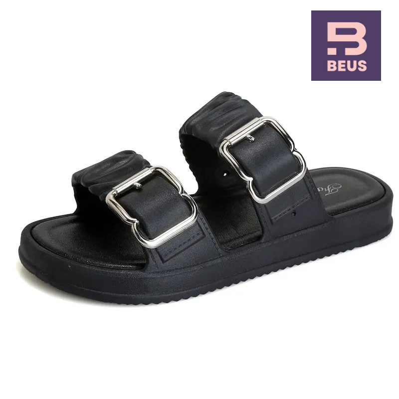 รองเท้าแตะผู้หญิง Beus รองเท้าแฟชั่นหญิง รุ่นB2 รองเท้าหัวเข็มขัด เบานุ่ม ผลิตจากยาง PVCสวมใส่สบายเท