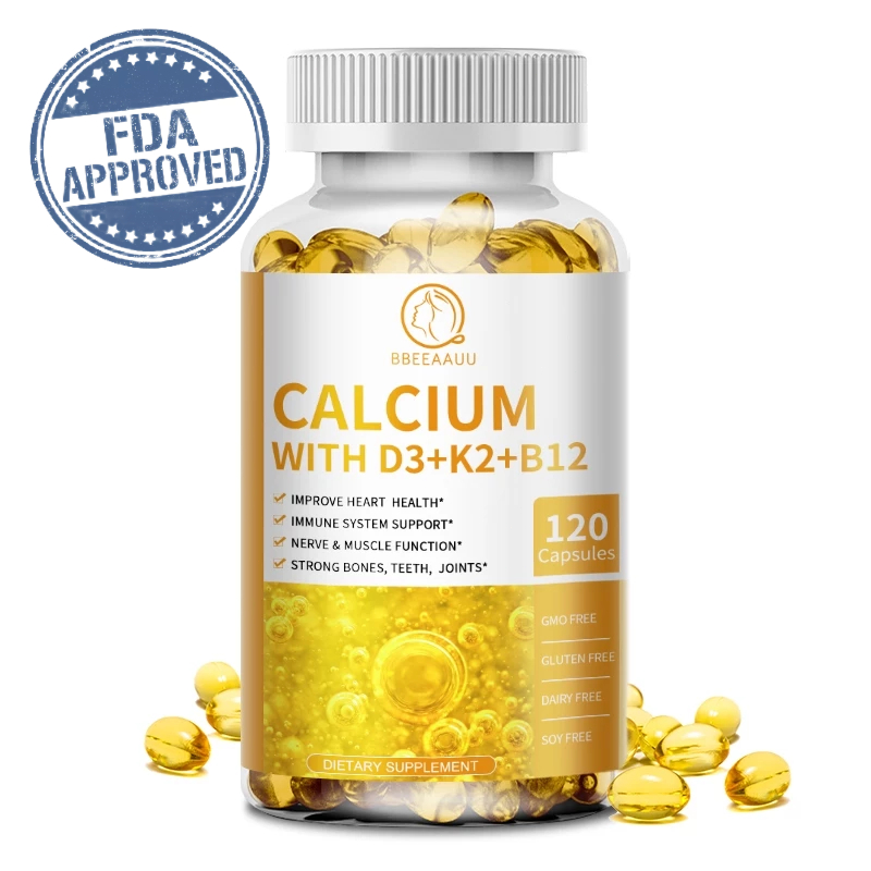 BEAU Calcium แคลเซียม + D3 + K2 + B12 แคปซูล , Vitamin วิตามิน D3,วิตามิน K2,วิตามิน B12,เสริมภูมิคุ