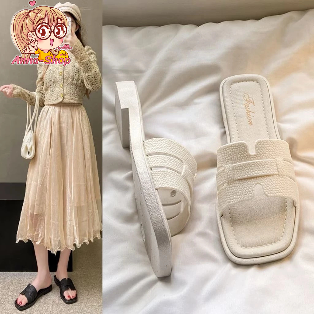 Anna shop  รองเท้าแตะผู้หญิงยางนิ่ม แฟชั่นรุ่นล่าสุด ยอดนิยม รองเท้าแตะแฟชั่น ราคาถูกT328