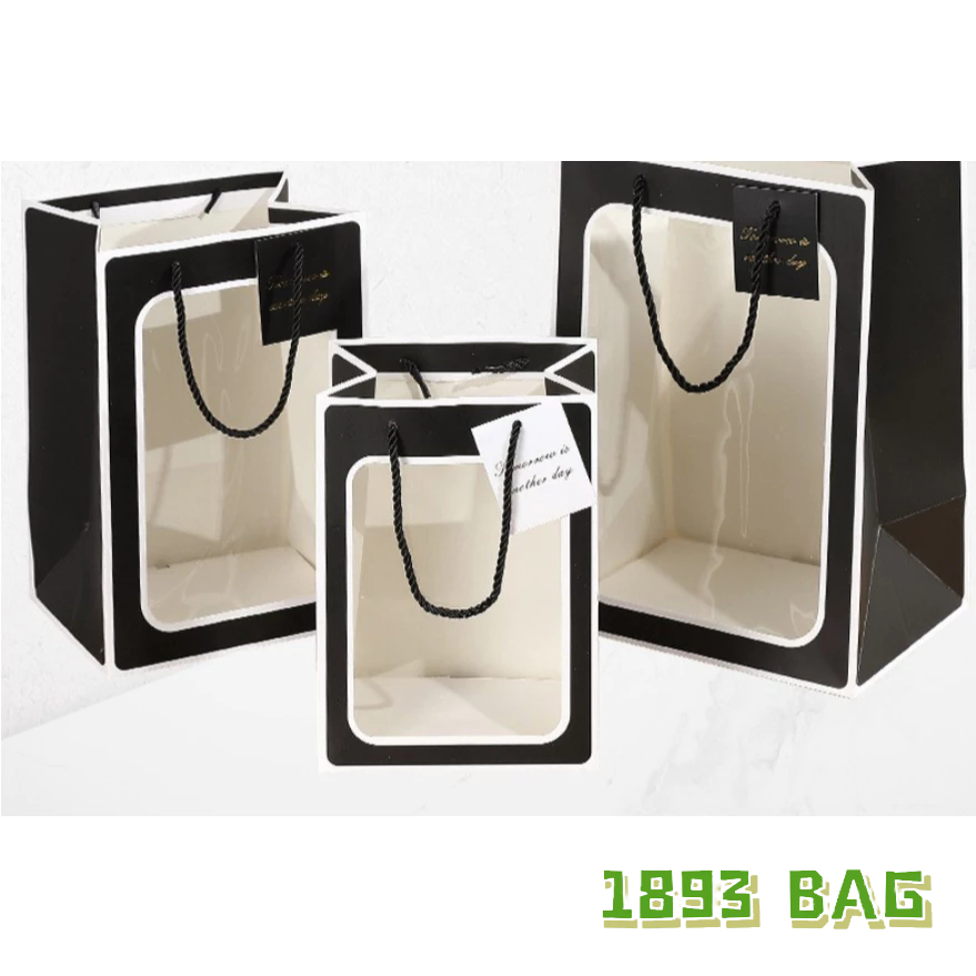 🍭 ถุงใส่ตุ๊กตา หูหิ้วเชือกเกลียว ห้อยป้ายอวยพร หน้าใส กระดาษหนา ใส่ของขวัญ พร้อมส่ง - รูปที่ 7