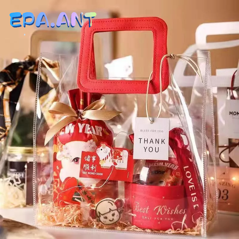 EPA PVCหูหิ้ว กระเป๋าPVCหนา โชว์ของ ใส่ของ ใส่ของขวัญ ไม่รวมริบบิ้น