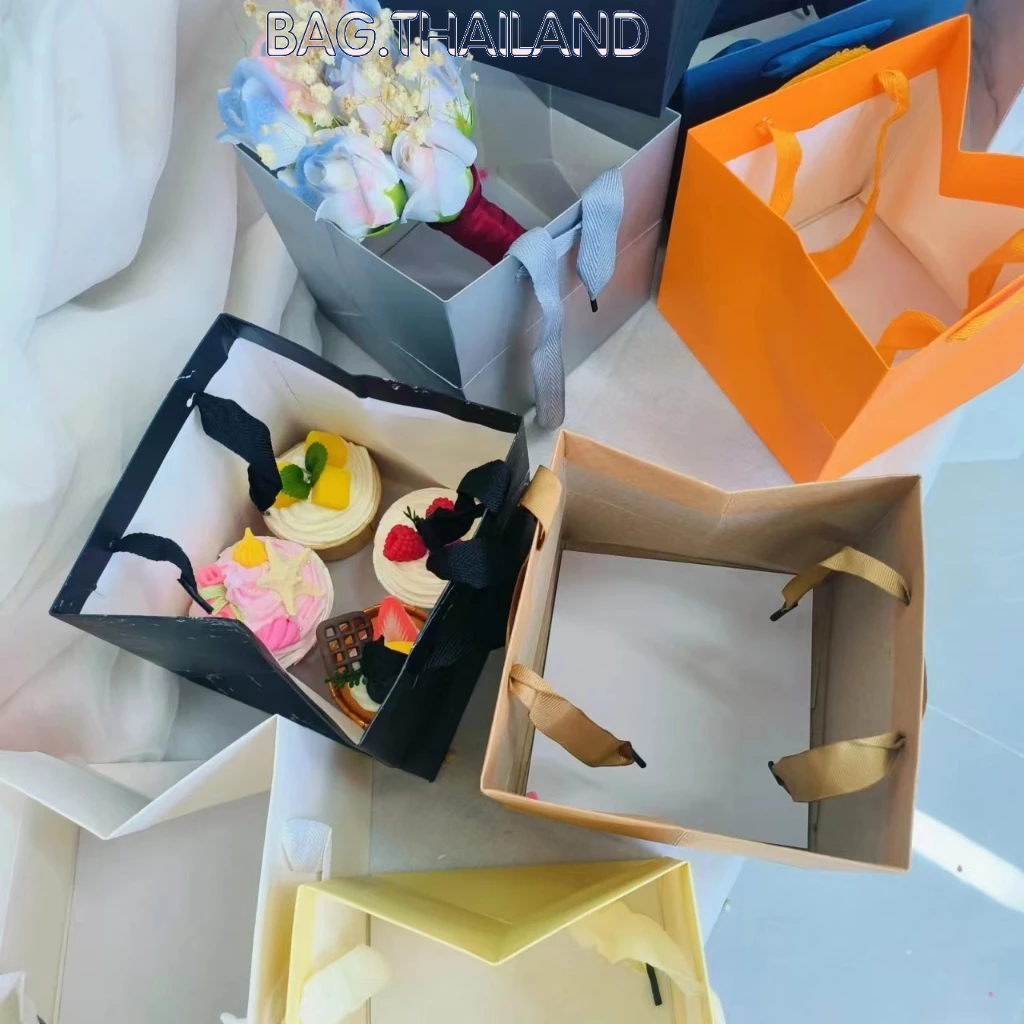 bag ถุงกระดาษหิ้ว ถุงกระดาษด้านเท่า ทรง4เหลี่ยม ใส่สินค้าพร้อมส่ง มีหลายขนาด พร้อมส่ง ราคา ถูกที่สุด ดีลบีเคเค แกลเลอรีภาพที่ 8