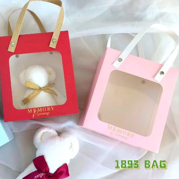 🍭 กล่องของขวัญ หูหิ้ว หน้าใส ถุงของขวัญ ใส่ของชำร่วย ใส่ขนม ตุ๊กตา พร้อมส่ง