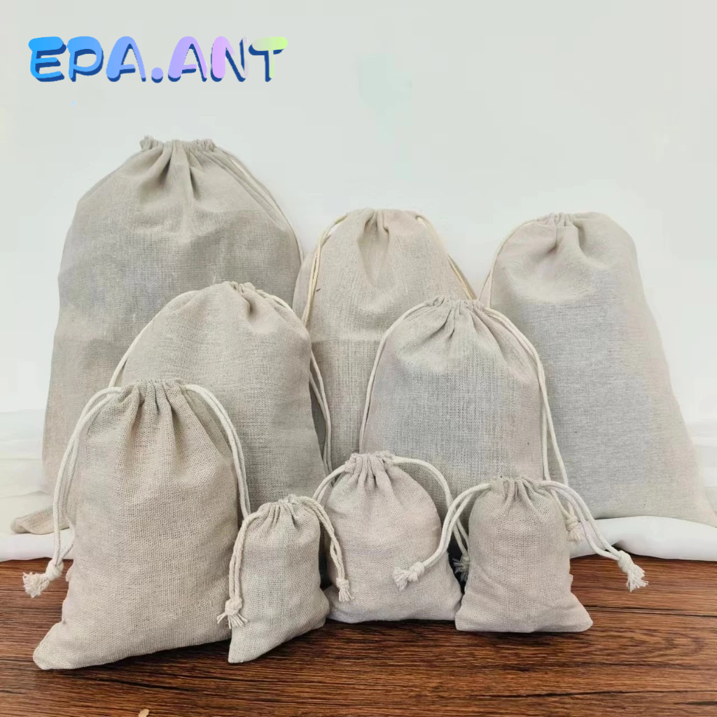 💐EPA💐ถุงผ้า ถุงผ้าดิบใส่ของ ผ้าหูรูด มีหลายขนาด