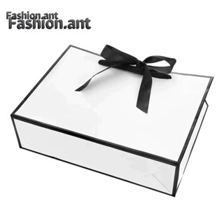 ✅พร้อมส่ง✅ถุงกระดาษ ถุงของขวัญ สีขาวขอบดำเรียบหรู พร้อมโบว์ผ…