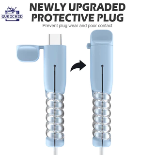 Charger Protector ซิลิโคนป้องกันสายเคเบิลข้อมูลเหมาะสำหรับ IP Android TYPE C ฝาครอบป้องกันสายเคเบิลข้อมูล Data Cable