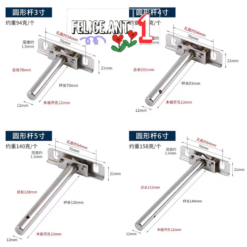 TM เหล็กรับชั้นวางของ ติดผนัง แกน ฉากรับ แขนรับชั้น วางของ DIY 3นิ้ว/4นิ้ว/5นิ้ว/6นิ้ว/7นิ้ว