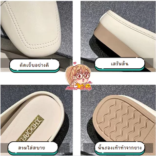 Anna shop รองเท้าแฟชั่น แบบสวมเปิดส้น แต่งอะไหล่ ยาง EVA งานสุดฮิต น้ำหนักเบา ใส่สบาย T334