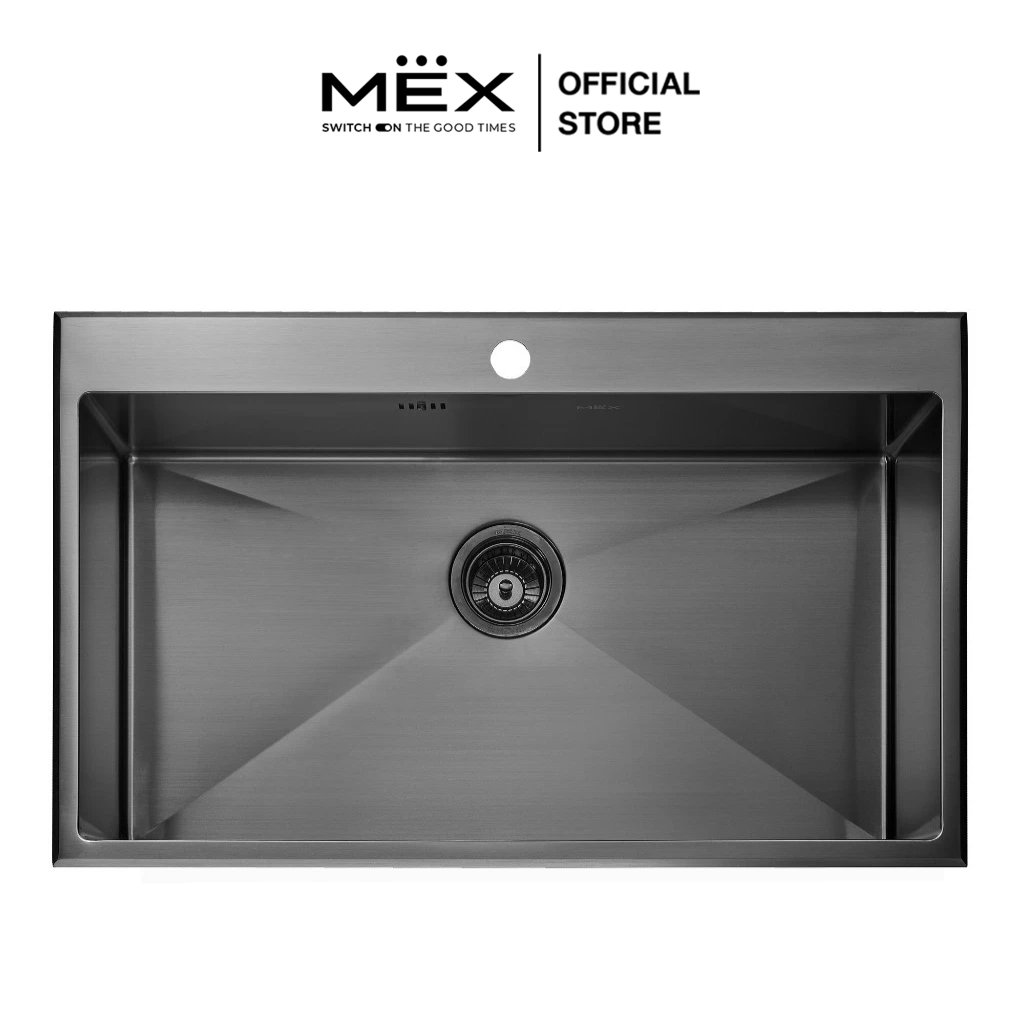 MEX รุ่น SC82GM อ่างล้างจาน 1 หลุม ขนาดอ่าง 82 x 50 ซม. สเตนเลส สตีล AISI 304 (สี Grey Metal)