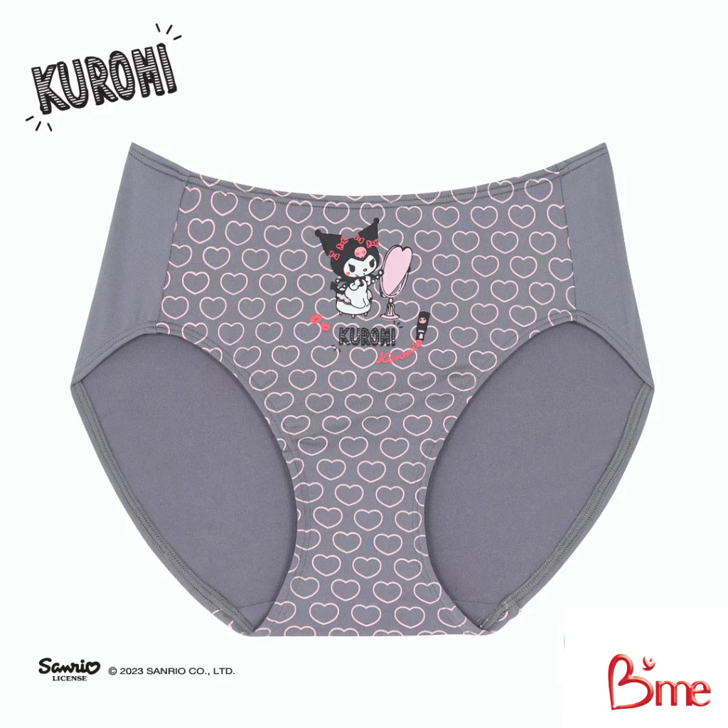 B'me กางเกงในเอวกลาง Kuromi 1 รุ่น ME7097 สีนู้ด สีเทาเข้ม สีฟ้า สีโอลด์โรส