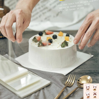 พลาสติกพันเค้กแบบแปะ ครึ่งกิโล,100แผ่น