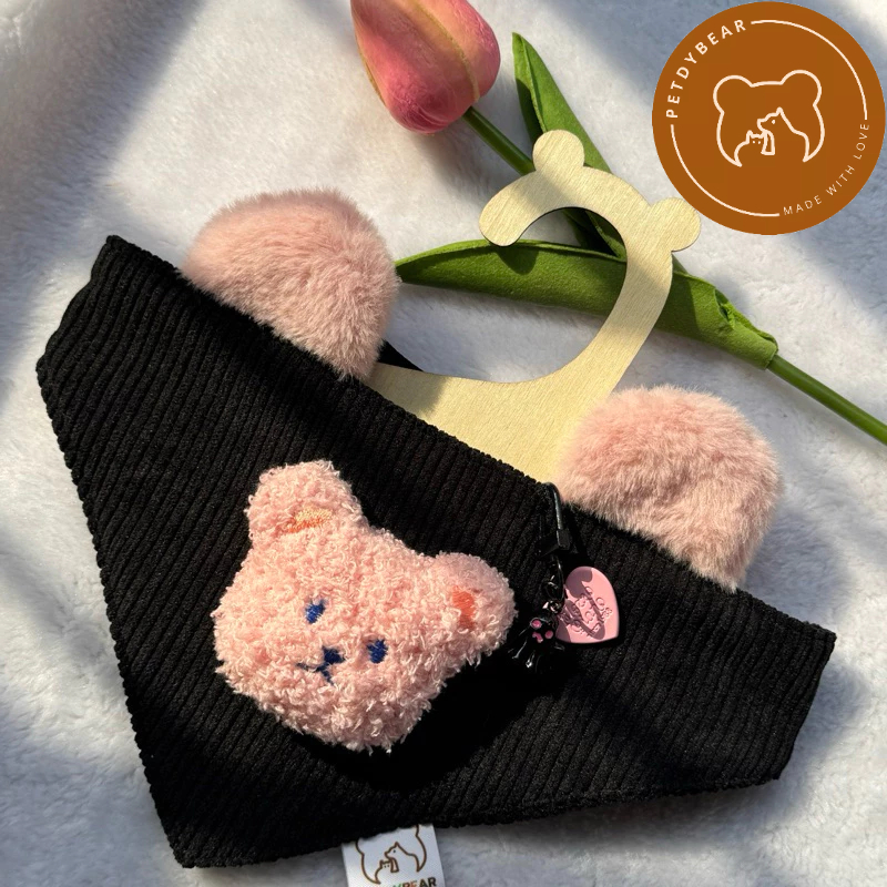 NEW! ผ้าพันคอสุนัข ผ้าพันคอแมว Ruby Chocolate Bear Bandana 🧸 |  by petdybear❤️
