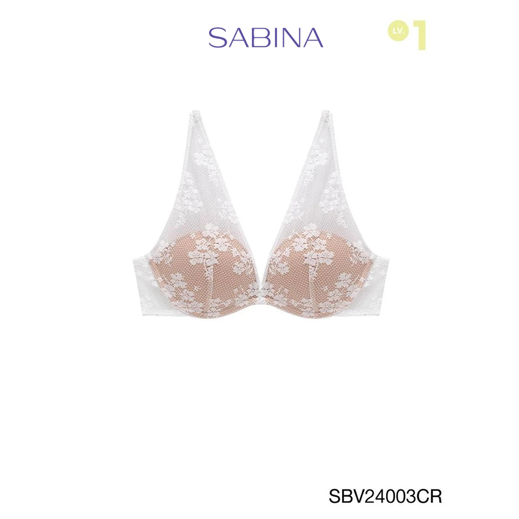 Sabina Mad Moiselle Basic Lace A/W 24 Level 1 เสื้อชั้นใน  มีโครง รหัส SBV24003CR - สีครีม
