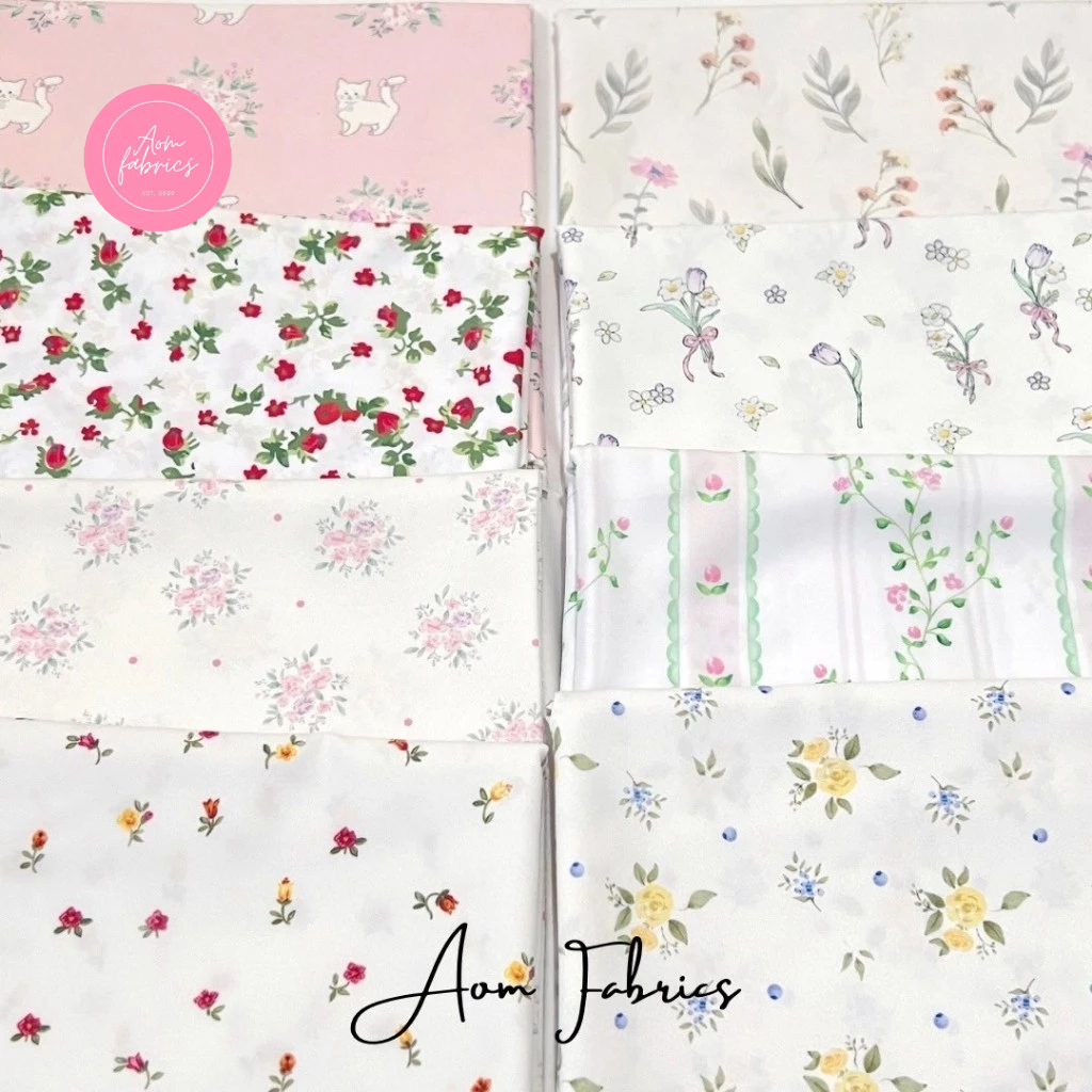 Aom Fabrics ผ้าไหมอิตาลี่เกรดA 120 แกรม หน้ากว้าง 58 นิ้ว เนื้อนุ่มลื่น ไม่บาง ลายสวยมากก