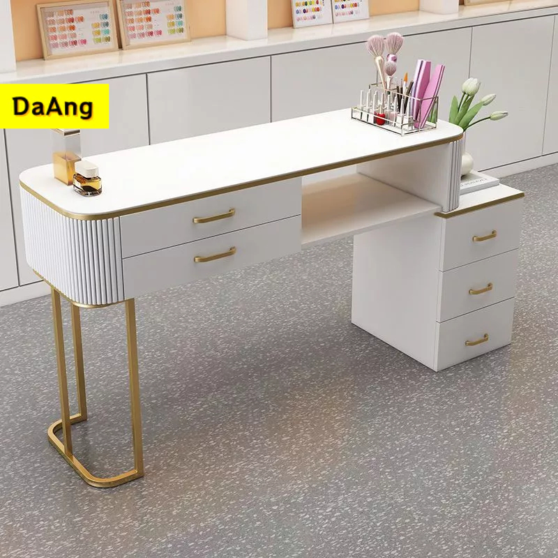 โต๊ะทำเล็บสีขาว ที่เก็บของครบชุดสำหรับคนเดียวสามารถพับได้