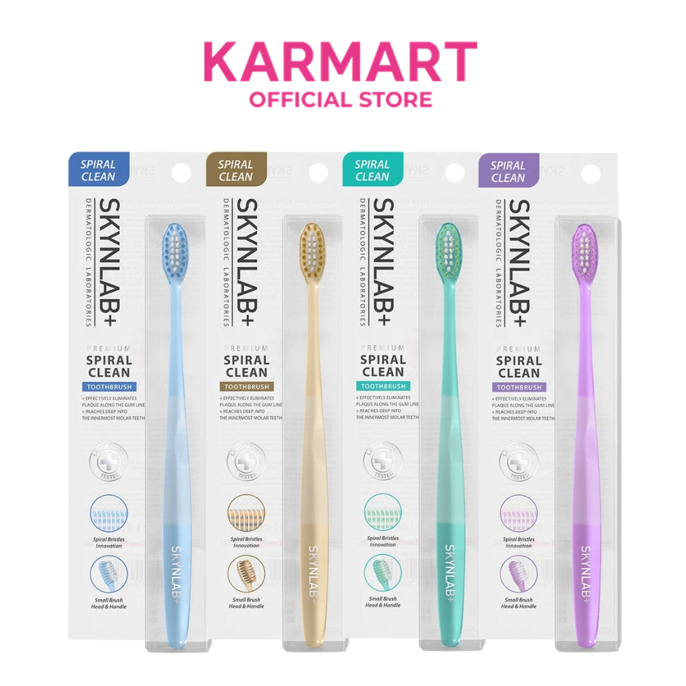Skynlab แปรงสีฟันพรีเมี่ยมสไปรัลคลีน สกินแล็บ มี ตัวเลือก 4 สี Blue,Green,Gold,Purple