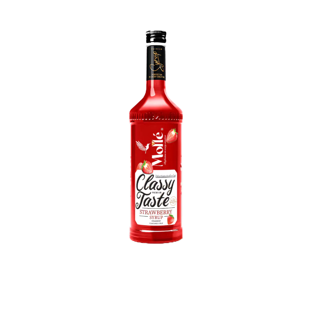 โมลเล่ ไซรัปกลิ่น สตรอว์เบอร์รี่ Molle Strawberry Syrup 710ml - รสสตรอว์เบอร์รี่แท้ๆ เปรี้ยวหวานกลมกล่อม หอมละมุน