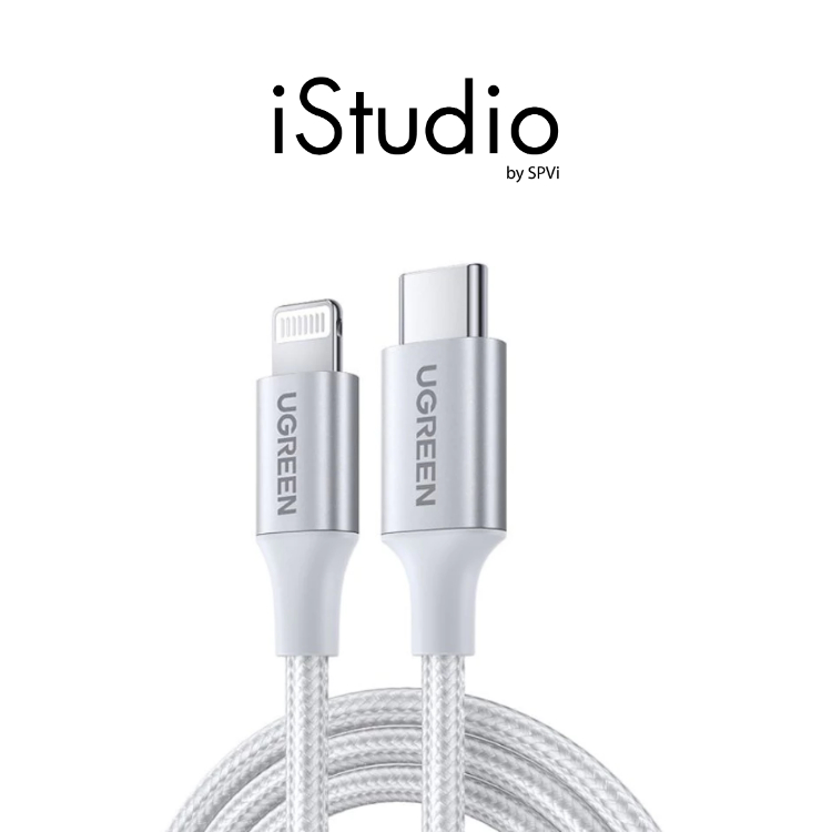 UGREEN US304 3A Cable สายชาร์จ (Lightning to USB-C | 1M  / 2M) - Silver