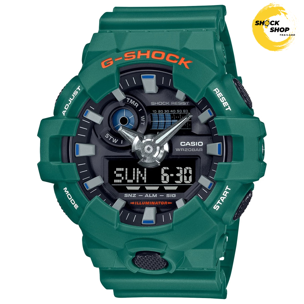 CASIO G-SHOCK นาฬิกาผู้ชาย รุ่น GA-700SC-3A วัสดุเรซิ่น สีเขียว จีช็อค