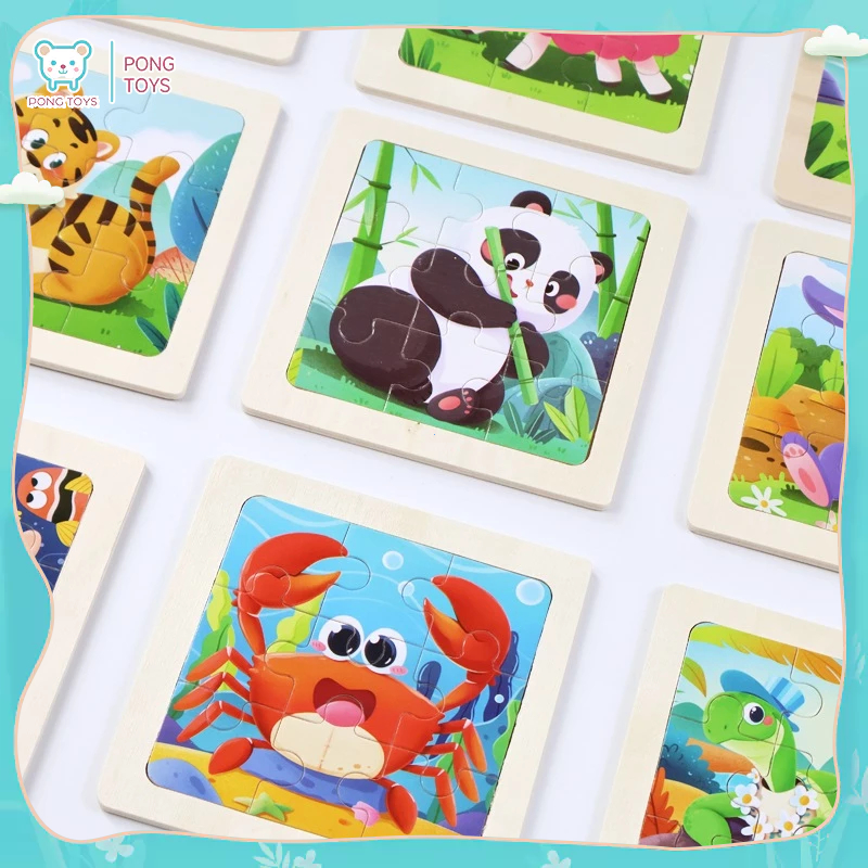 🔥ของเล่นไม้เสริมพัฒนาการ | จิ๊กซอว์สัตว์ 9 ชิ้น✨ เก็บเงินปลายทาง | สัตว์ป่าน่ารัก