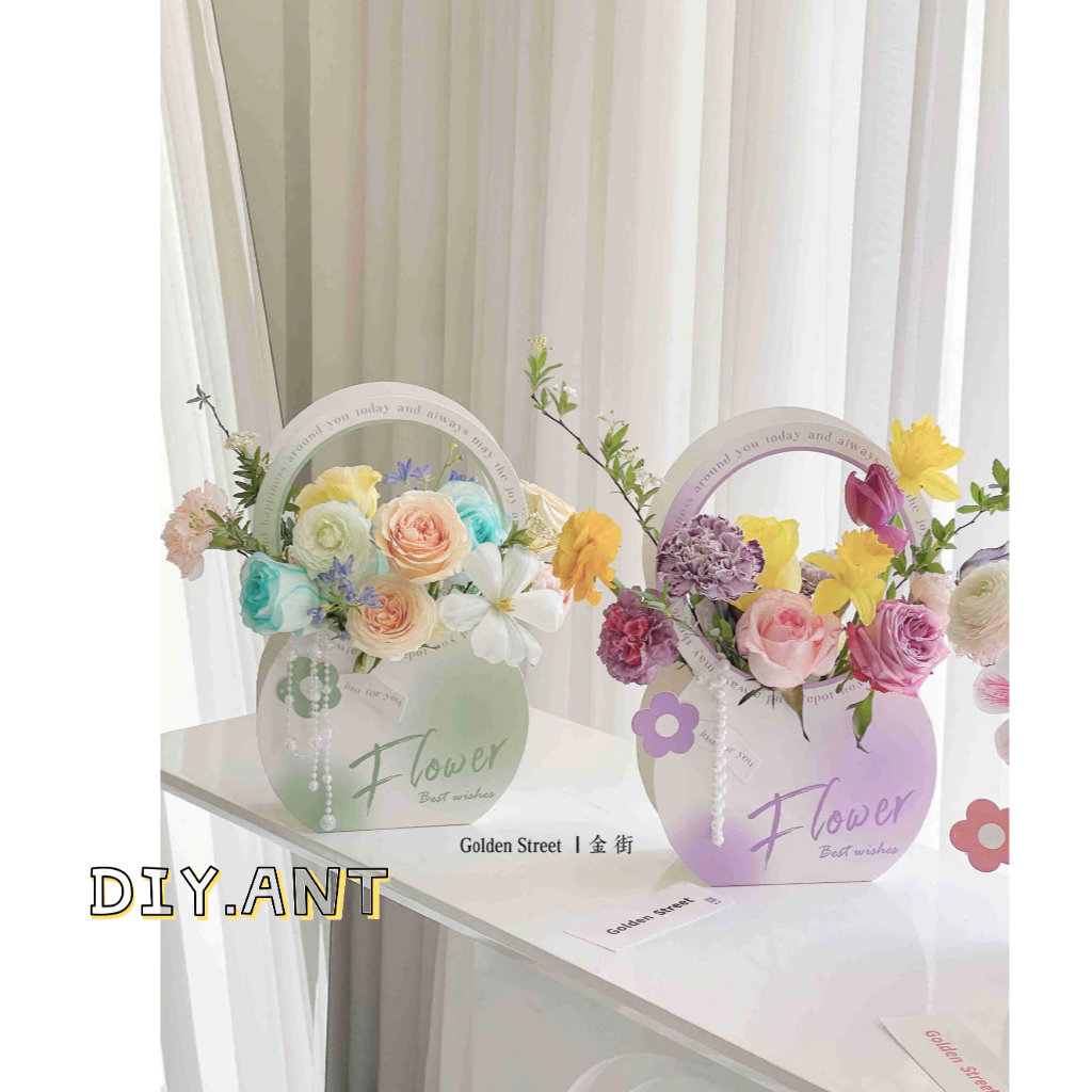 💐DIY💐 ถุงของขวัญมีหูหิ้ว ถุงกระดาษ ใส่ของขวัญ ใส่ตุ๊กตา ดอกไม้