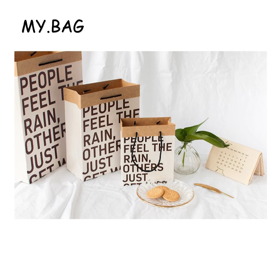 🌷🌷BAG🌷🌷 ถุงกระดาษ ลายภาษาอังกฤษ ลายมินิมอล ใส่ของขวัญ เสื้อผ้า ของชำร่วย งานปัจฉิม