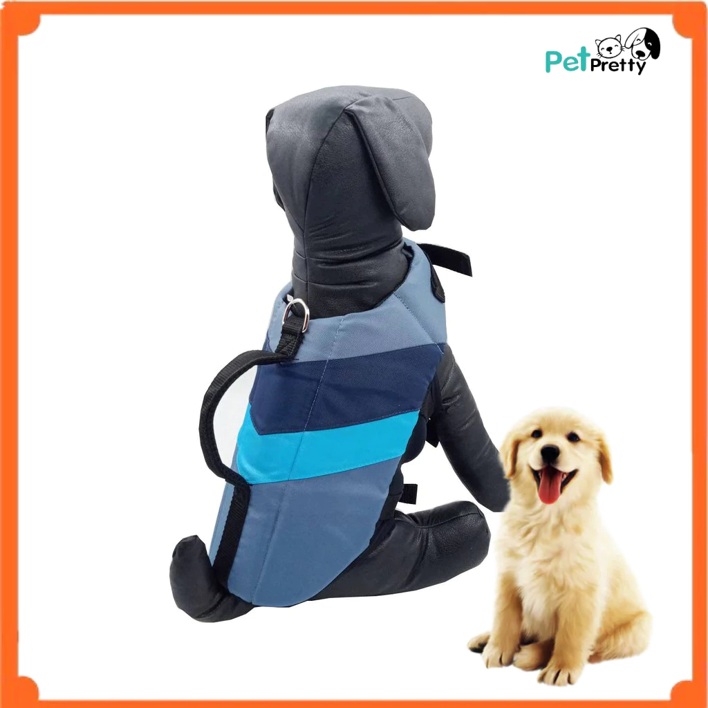 PUPPE เสื้อชูชีพสุนัข L รอบอก74-86เซน -ลายเวฟกรม ( เสื้อชูชีพสัตว์เลี้ยง  เสื้อชูชีพแมว)