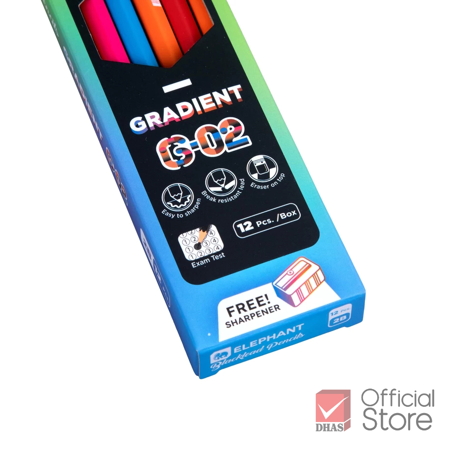 Elephant ดินสอ ดินสอดำ 2B No.G-02 จำนวน 4 แท่ง และ 12 แท่ง