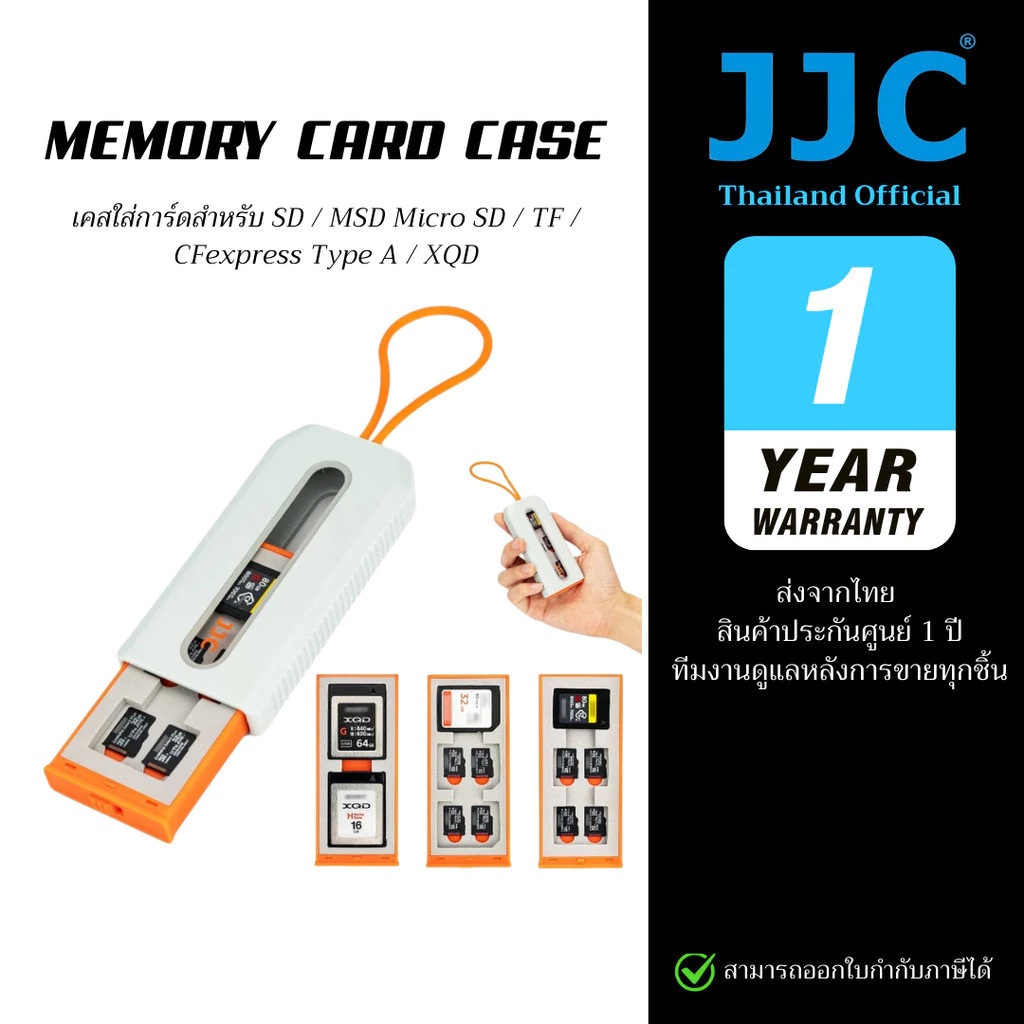 JJC Memory Card Case เคสใส่ SD Card / Micro SD / TF / CFexpress Type A / XQD (ประกันศูนย์ไทย)