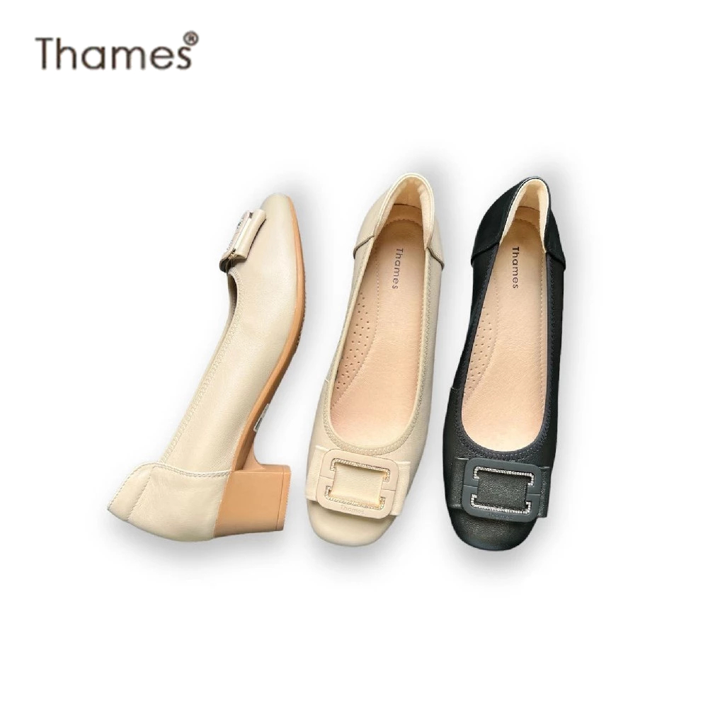 Thames(เทมส์) รองเท้าคัชชู รองเท้าส้นก้อน Shoes-TH41094