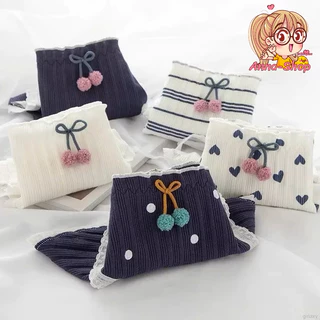 Anna shop มาใหม่ กางเกงใน สไตล์เกาหลี เอวกลาง แฟชั่นน่ารัก โทนขาวน้ำเงิน ผ้านิ่ม พร้อมส่ง CS047