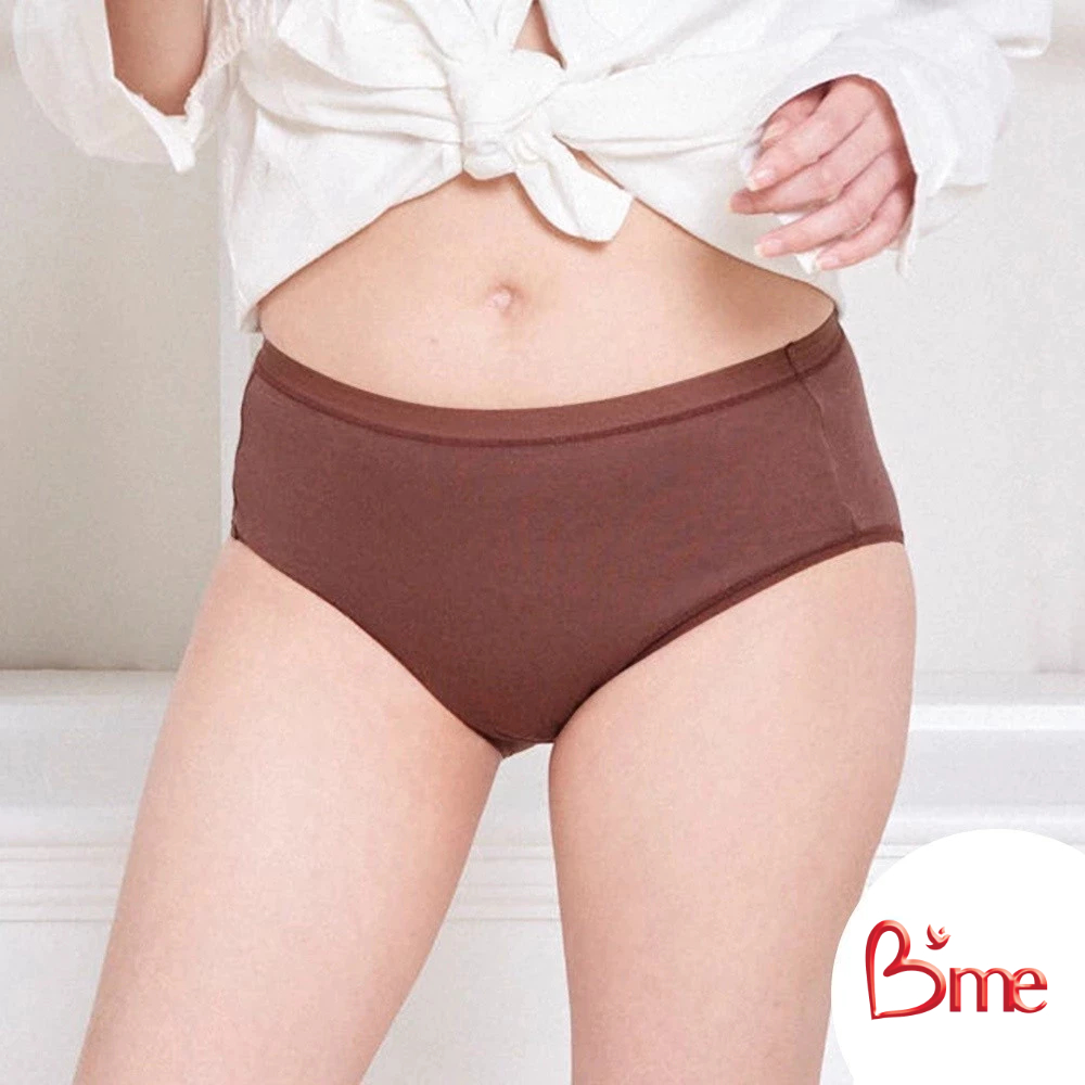 B'me กางเกงในเอวกลางผ้า Cotton รุ่น ME7A81  สีน้ำตาลเข้ม สีเทากลาง สีพีช