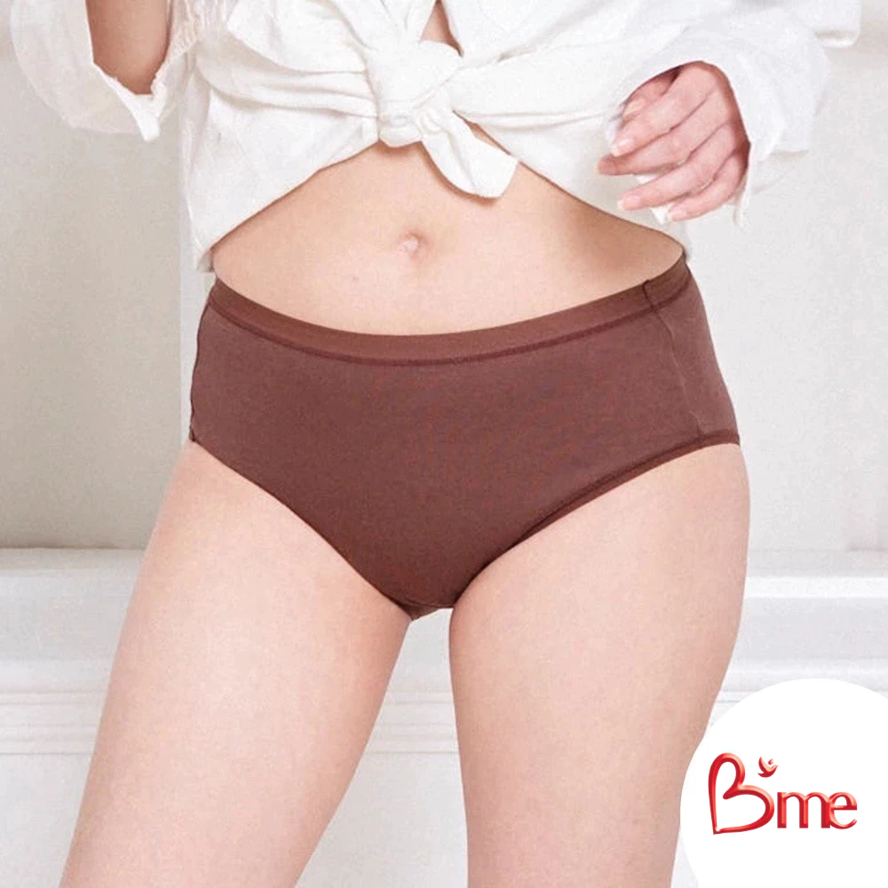 B'me กางเกงในเอวกลางผ้า Cotton รุ่น ME7A81 สีน้ำตาลเข้ม สีเทากลาง สีพีช