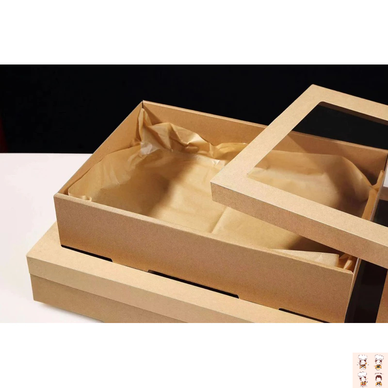 กล่องกระดาษคราฟท์2ชุด/แพ็ค กล่องปิคนิค(45x31xสูง8cm)