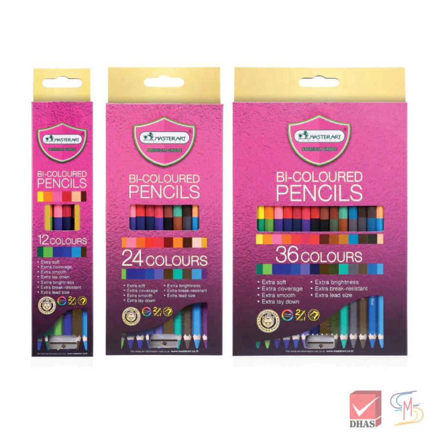 Master Art มาสเตอร์อาร์ต สีไม้ ดินสอสี ชนิด 2 หัว 12-36 สี